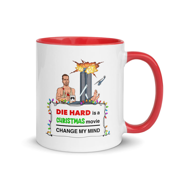 Red and White Mug, Color Inside, 80s, Die Hard is a Christmas Movie