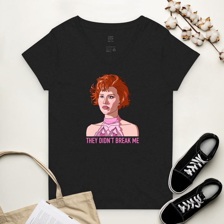 Pretty In Pink "They Didn't Break Me" Women’s Eco-Friendly V-neck t-shirt