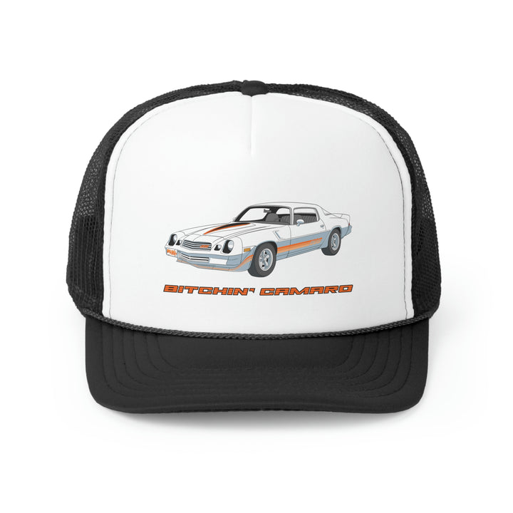 Bitchin Camaro Orange Car Trucker Cap