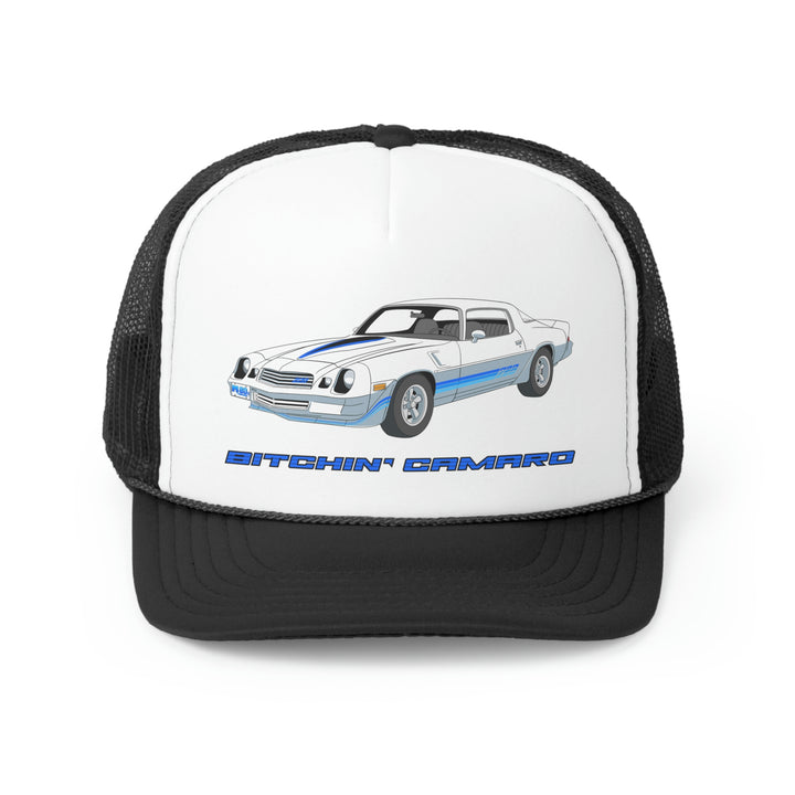 Bitchin Camaro Blue Car Trucker Cap