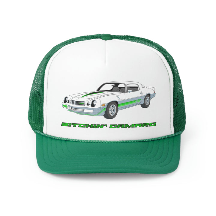 Bitchin Camaro Green Car Trucker Cap