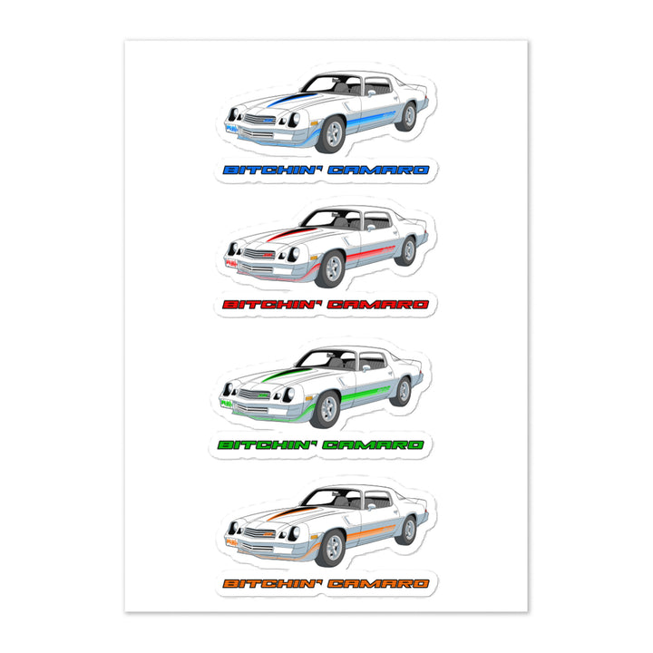 Bitchin' Camaro 4 Colors Sticker sheet