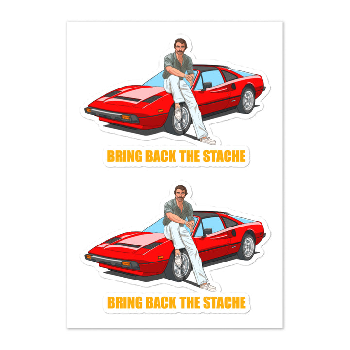 Magnum P. I. "Bring Back The Stache" Sticker sheet