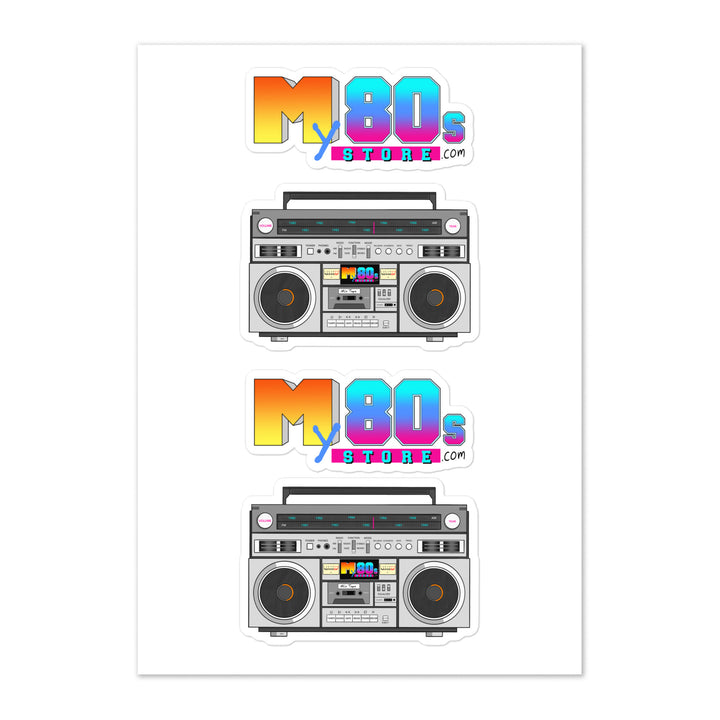 My80sStore Logo & Boombox Sticker Sheet