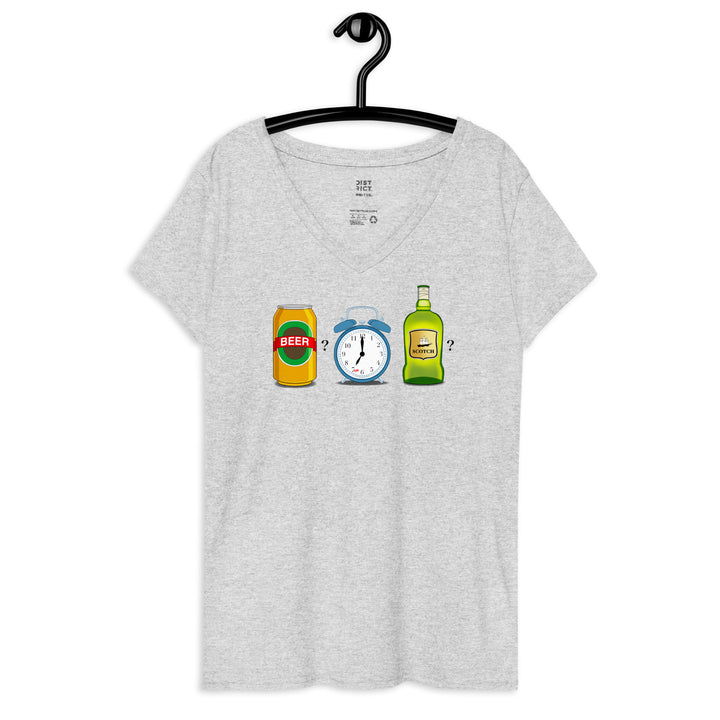 Mr. Mom "Beer? 7am Scotch?" Women’s Eco-friendly V-neck t-shirt